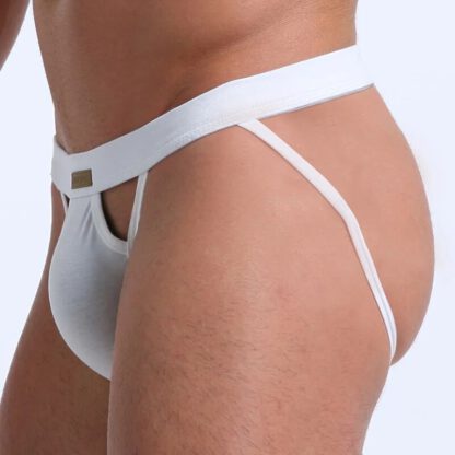 katoenen jockstrap met bandjes wit