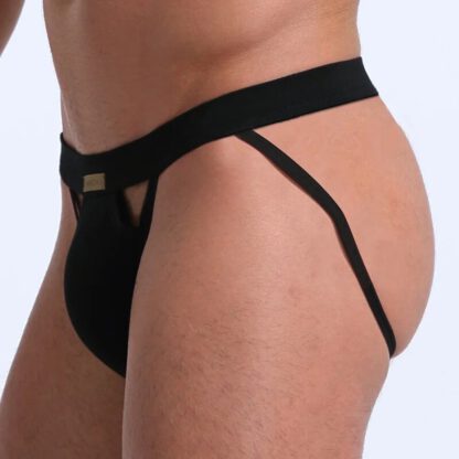 Katoenen Jockstrap met bandjes zwart