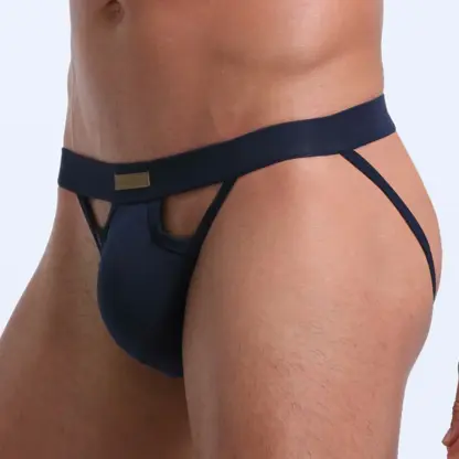 katoenen jockstrap met bandjes navy