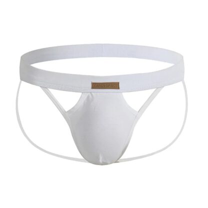 katoenen jockstrap met bandjes wit