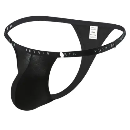 sexy zwarte heren tangastring met ruime pouch voor moderne mannen - bikini tanga gstring