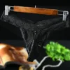 femme / vrouwelijke sexy zwarte kanten thong voor mannen met kanten pouch voor sissy femboy crossdresser of moderne man