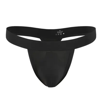 sexy zwarte heren sport string met ruime pouch en brede band voor moderne mannen - bikini tanga gstring