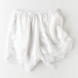 Satin Shorts "French knickers" - White, one size