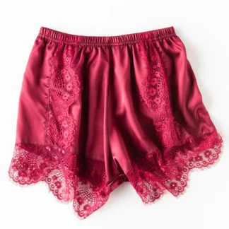 Satin Shorts "French knickers" - Red, one size