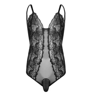 Heren Lace Bodycon Bodysuit 2