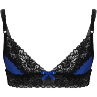 Men Erotic Bra Crossdressing Sissy Lingerie Adjustable Spaghetti Straps Floral Lace Wire-free Unlined Bralette Male Sexy Tops 6